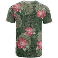 Hawaii T Shirt Green Polynesian Monstera Patterns - Polynesian Pride