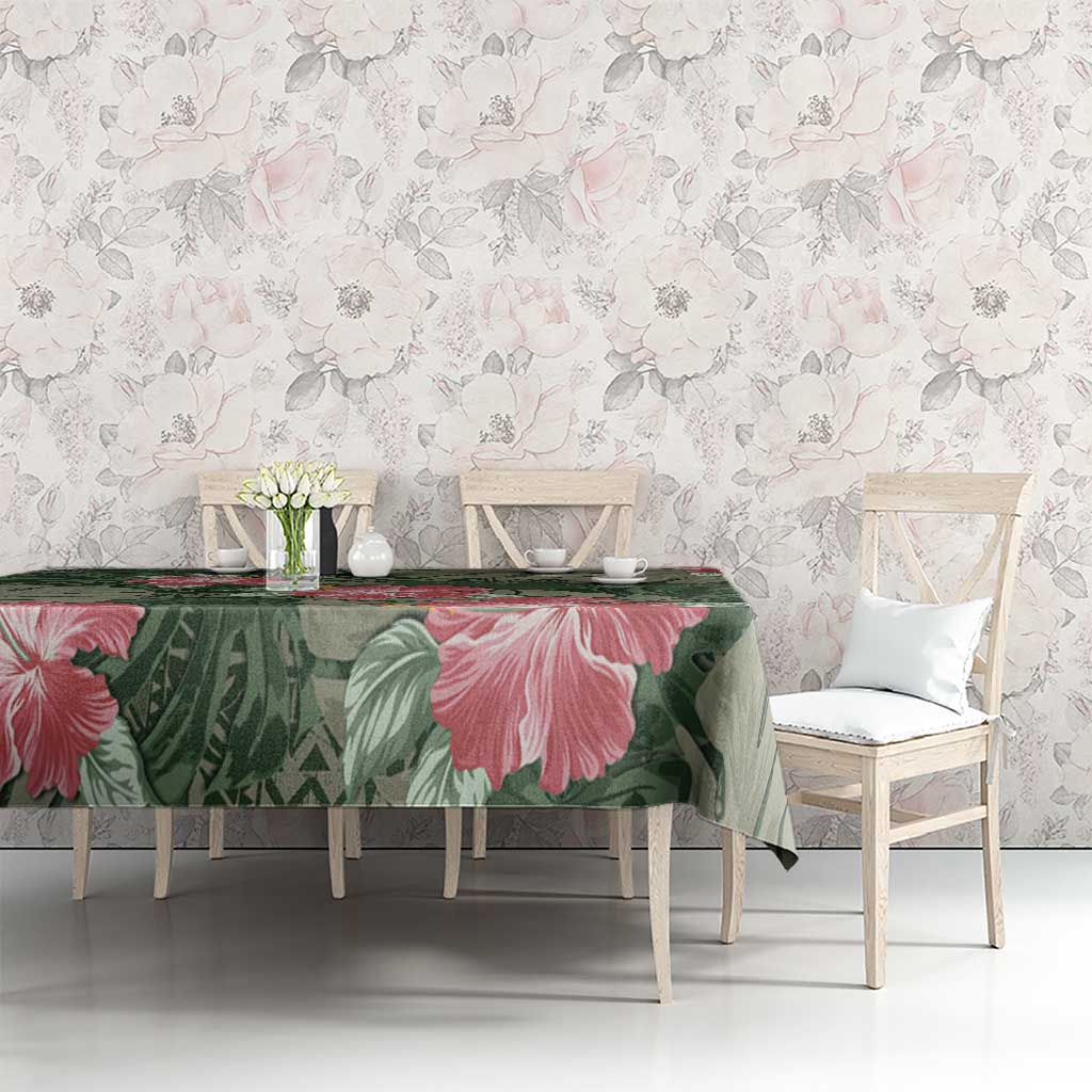 Hawaii Tablecloth Green Polynesian Monstera Patterns - Polynesian Pride