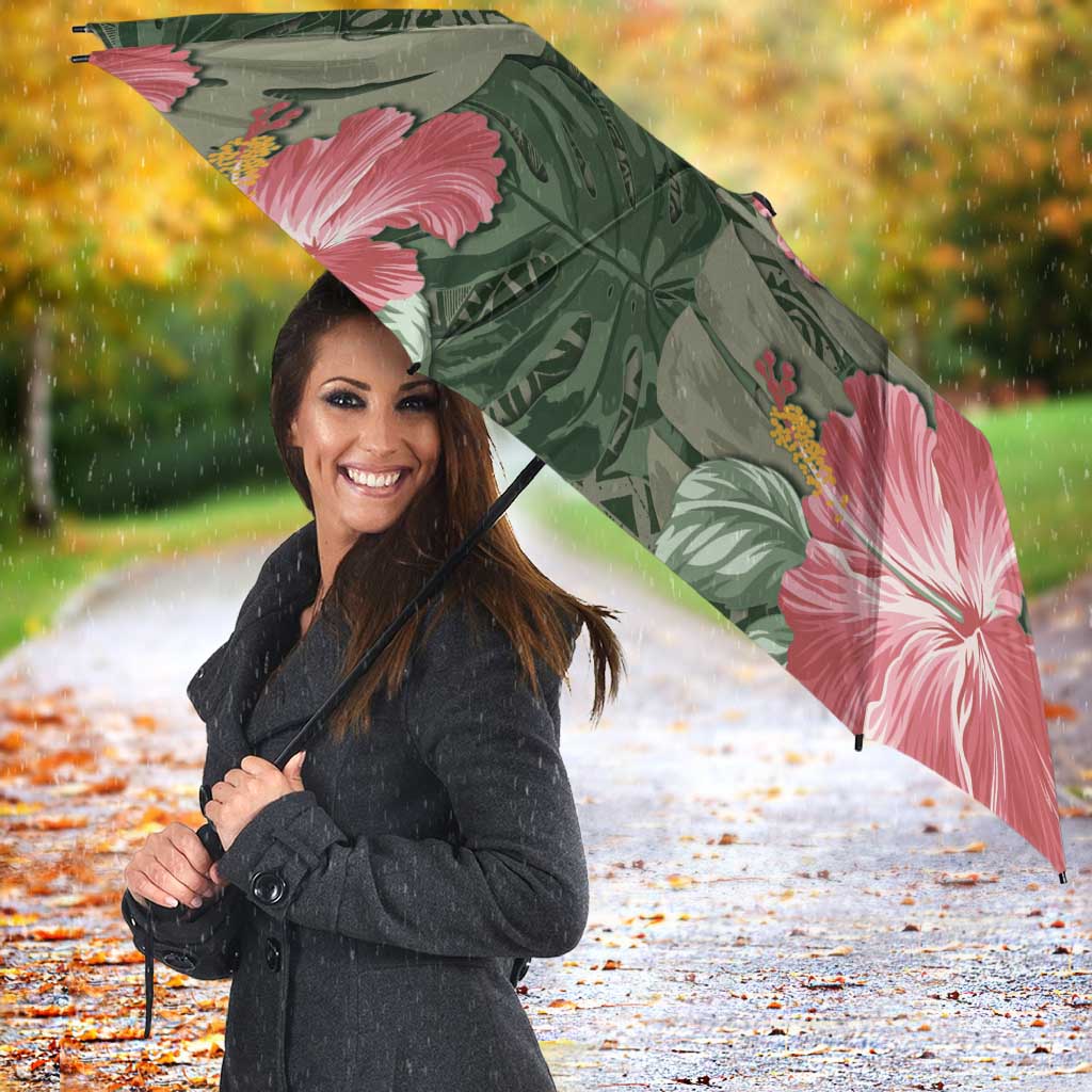 Hawaii Umbrella Green Polynesian Monstera Patterns - Polynesian Pride