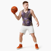 Hawaii Basketball Jersey Purple Polynesian Monstera Patterns DT05 - Polynesian Pride