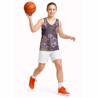 Hawaii Basketball Jersey Purple Polynesian Monstera Patterns DT05 - Polynesian Pride