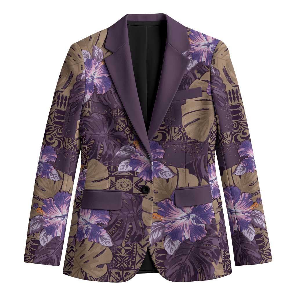 Hawaii Blazer Purple Polynesian Monstera Patterns DT05 Unisex Purple - Polynesian Pride