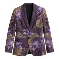 Hawaii Blazer Purple Polynesian Monstera Patterns DT05 Unisex Purple - Polynesian Pride