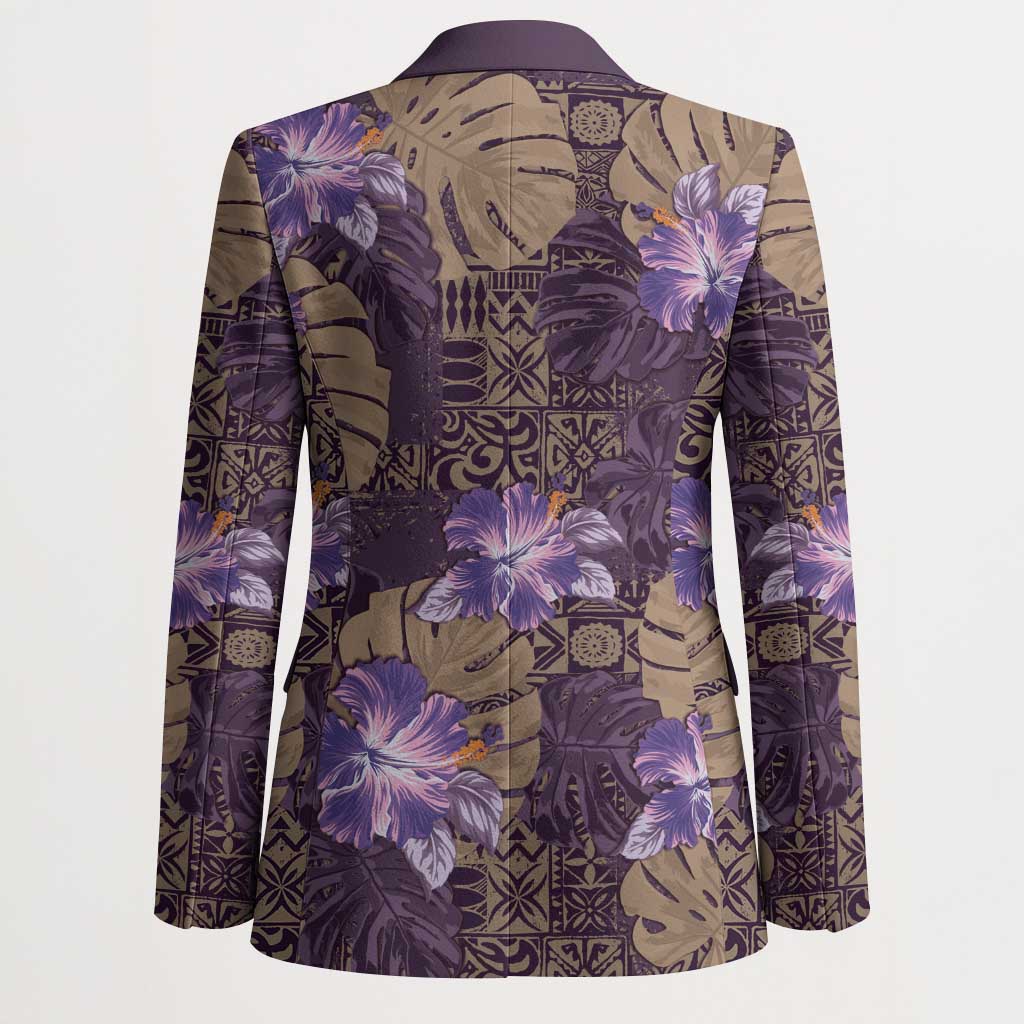 Hawaii Blazer Purple Polynesian Monstera Patterns DT05 - Polynesian Pride