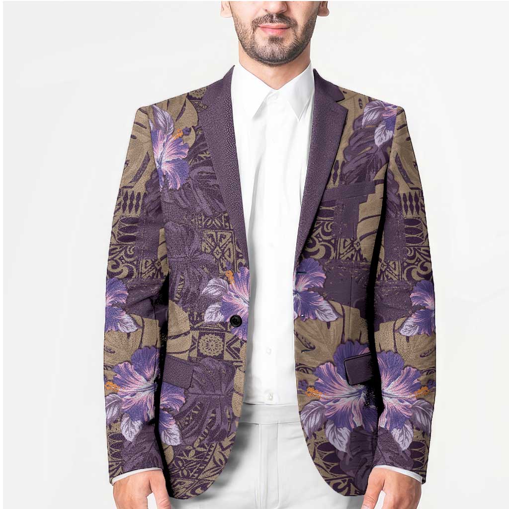 Hawaii Blazer Purple Polynesian Monstera Patterns DT05 - Polynesian Pride