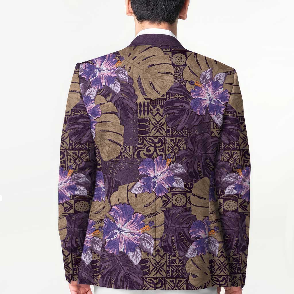 Hawaii Blazer Purple Polynesian Monstera Patterns DT05 - Polynesian Pride