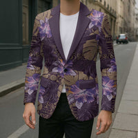 Hawaii Blazer Purple Polynesian Monstera Patterns DT05 - Polynesian Pride