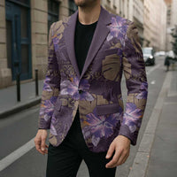 Hawaii Blazer Purple Polynesian Monstera Patterns DT05 - Polynesian Pride