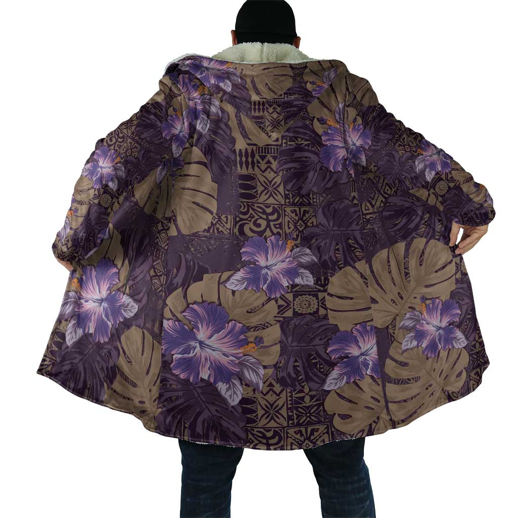 Hawaii Cloak Purple Polynesian Monstera Patterns - Polynesian Pride