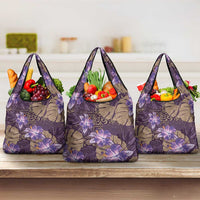 Hawaii Grocery Bag Purple Polynesian Monstera Patterns - Polynesian Pride