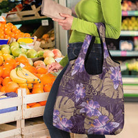 Hawaii Grocery Bag Purple Polynesian Monstera Patterns - Polynesian Pride