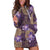 Hawaii Hoodie Dress Purple Polynesian Monstera Patterns - Polynesian Pride