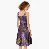 Hawaii Midi Dress Purple Polynesian Monstera Patterns DT05 - Polynesian Pride