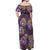 Hawaii Off Shoulder Maxi Dress Purple Polynesian Monstera Patterns - Polynesian Pride