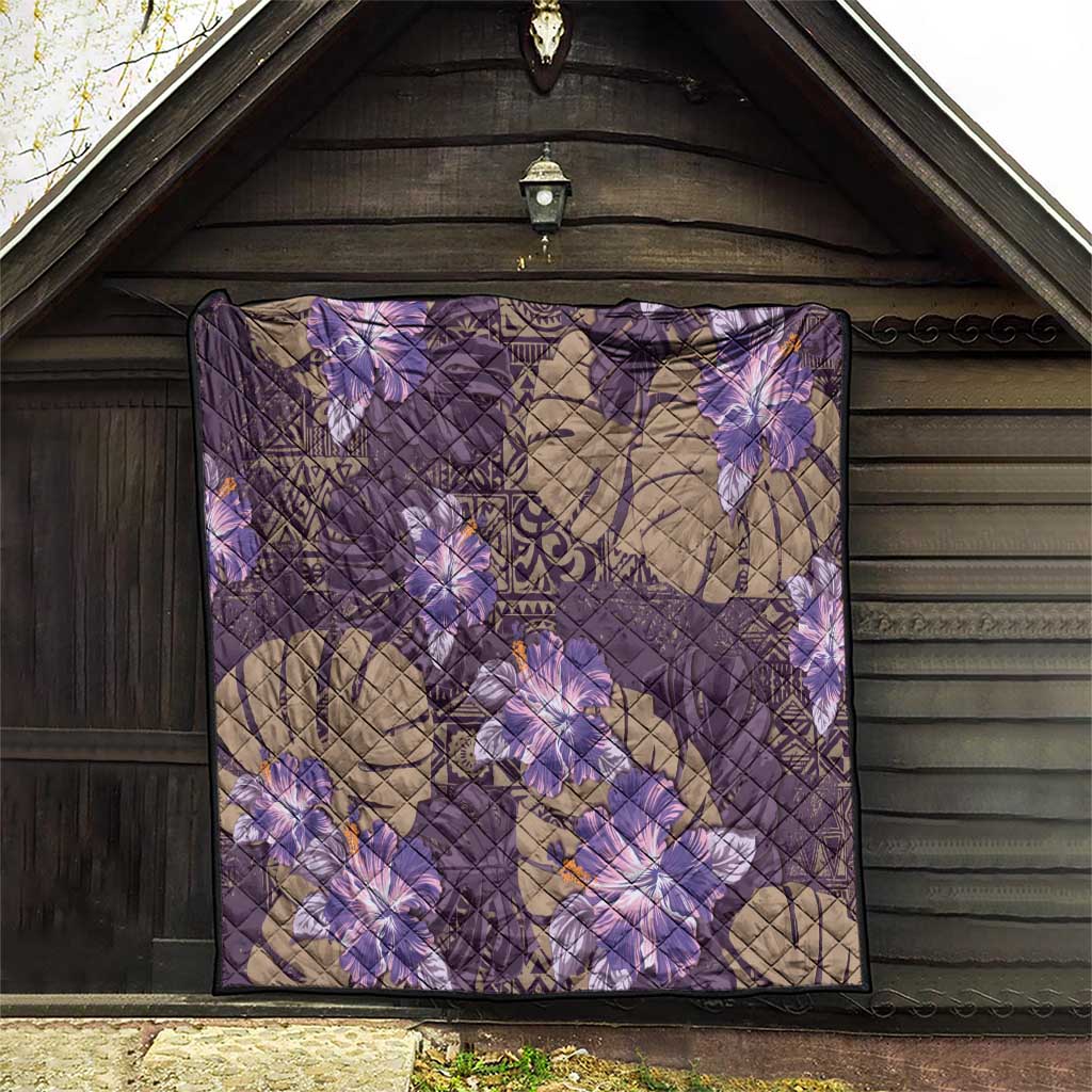 Hawaii Quilt Purple Polynesian Monstera Patterns DT05 - Polynesian Pride