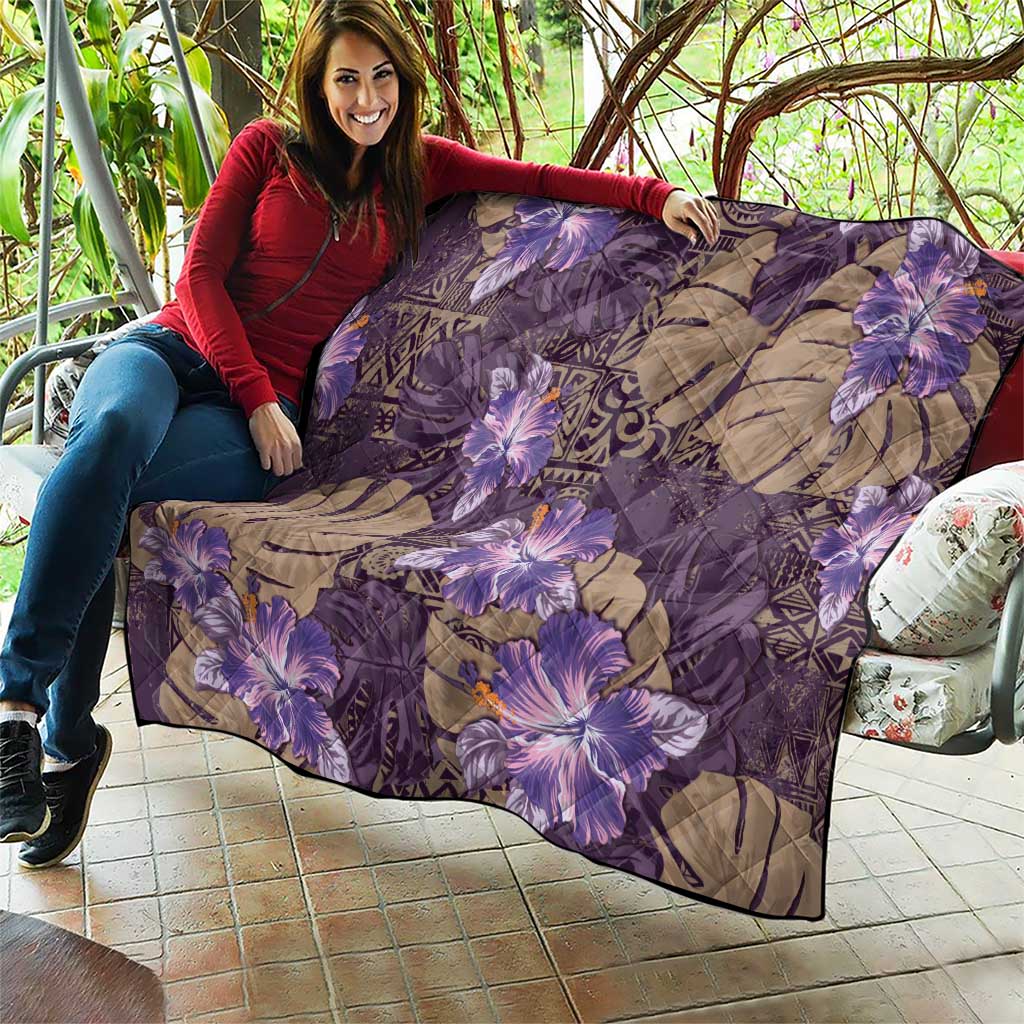 Hawaii Quilt Purple Polynesian Monstera Patterns DT05 - Polynesian Pride
