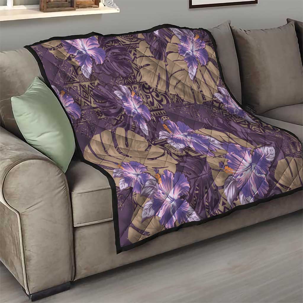 Hawaii Quilt Purple Polynesian Monstera Patterns DT05 - Polynesian Pride