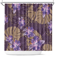 Hawaii Shower Curtain Purple Polynesian Monstera Patterns DT05 Purple - Polynesian Pride