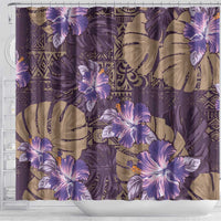 Hawaii Shower Curtain Purple Polynesian Monstera Patterns DT05 - Polynesian Pride