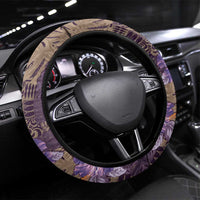 Hawaii Steering Wheel Cover Purple Polynesian Monstera Patterns - Polynesian Pride