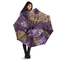Hawaii Umbrella Purple Polynesian Monstera Patterns - Polynesian Pride