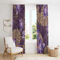 Hawaii Window Curtain Purple Polynesian Monstera Patterns - Polynesian Pride