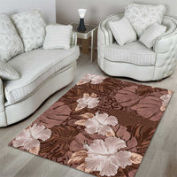 Hawaii Area Rug Brown Polynesian Monstera Patterns - Polynesian Pride