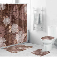 Hawaii Bathroom Set Brown Polynesian Monstera Patterns - Polynesian Pride