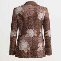 Hawaii Blazer Brown Polynesian Monstera Patterns - Polynesian Pride