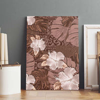 Hawaii Canvas Wall Art Brown Polynesian Monstera Patterns - Polynesian Pride