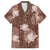Hawaii Family Matching Long Sleeve Bodycon Dress and Hawaiian Shirt Brown Polynesian Monstera Patterns - Polynesian Pride