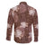 Hawaii Family Matching Long Sleeve Bodycon Dress and Hawaiian Shirt Brown Polynesian Monstera Patterns - Polynesian Pride