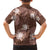 Hawaii Family Matching Short Sleeve Bodycon Dress and Hawaiian Shirt Brown Polynesian Monstera Patterns - Polynesian Pride