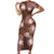 Hawaii Family Matching Short Sleeve Bodycon Dress and Hawaiian Shirt Brown Polynesian Monstera Patterns - Polynesian Pride
