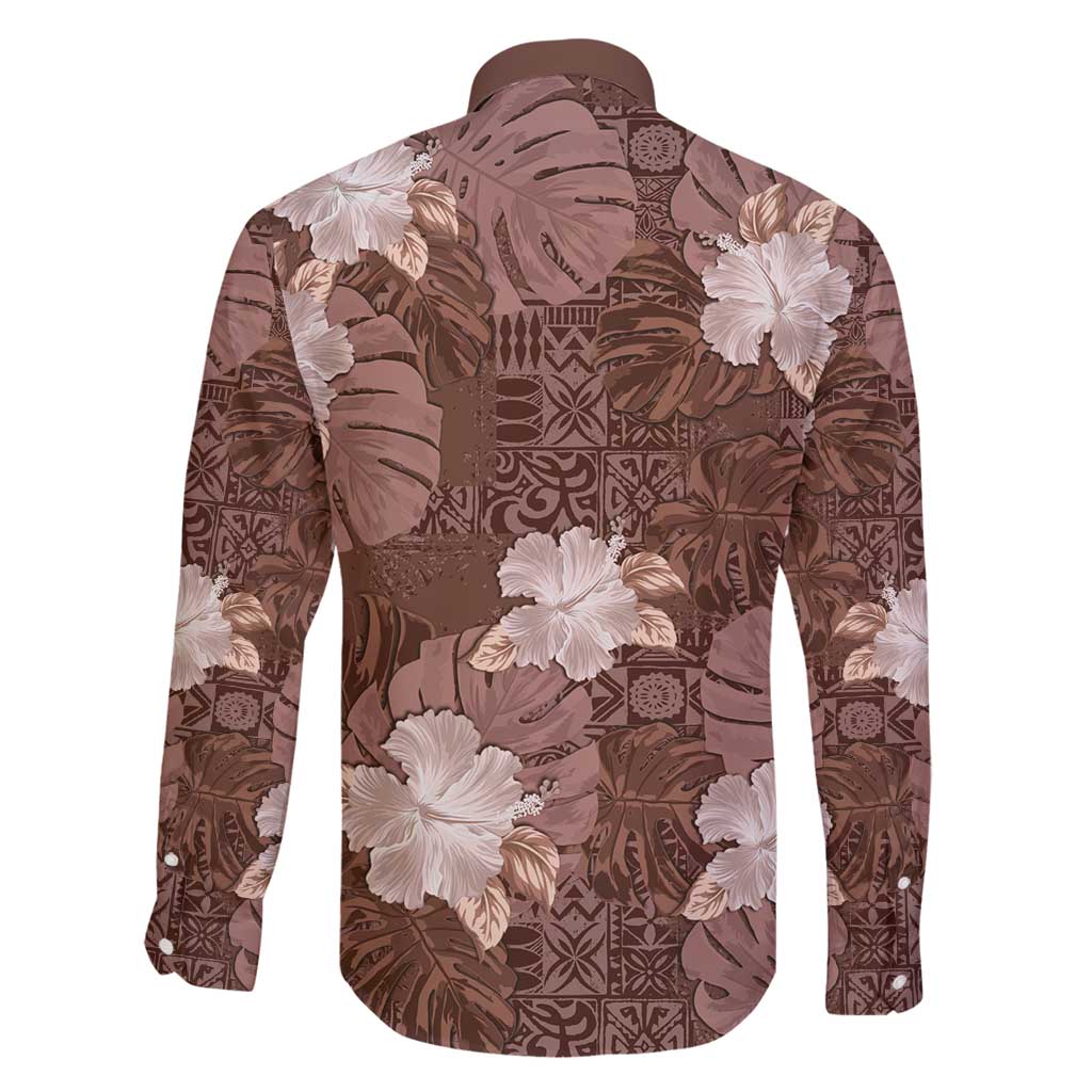 Hawaii Family Matching Summer Maxi Dress and Hawaiian Shirt Brown Polynesian Monstera Patterns DT05 - Polynesian Pride