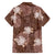 Hawaii Family Matching Tank Maxi Dress and Hawaiian Shirt Brown Polynesian Monstera Patterns - Polynesian Pride
