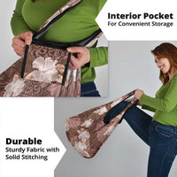 Hawaii Grocery Bag Brown Polynesian Monstera Patterns - Polynesian Pride