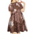Hawaii Kid Short Sleeve Dress Brown Polynesian Monstera Patterns - Polynesian Pride