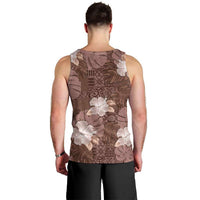 Hawaii Men Tank Top Brown Polynesian Monstera Patterns - Polynesian Pride