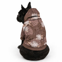 Hawaii Pet Hoodie Brown Polynesian Monstera Patterns