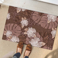 Hawaii Rubber Doormat Brown Polynesian Monstera Patterns - Polynesian Pride