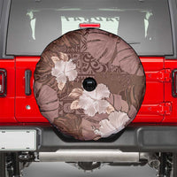 Hawaii Spare Tire Cover Brown Polynesian Monstera Patterns - Polynesian Pride
