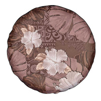 Hawaii Spare Tire Cover Brown Polynesian Monstera Patterns - Polynesian Pride