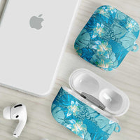 Hawaii AirPods Case Teal Polynesian Monstera Patterns - Polynesian Pride