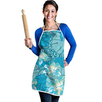 Hawaii Apron Teal Polynesian Monstera Patterns - Polynesian Pride