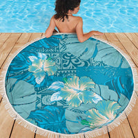 Hawaii Beach Blanket Teal Polynesian Monstera Patterns - Polynesian Pride