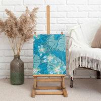 Hawaii Canvas Wall Art Teal Polynesian Monstera Patterns - Polynesian Pride