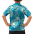 Hawaii Family Matching Tank Maxi Dress and Hawaiian Shirt Teal Polynesian Monstera Patterns - Polynesian Pride