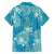 Hawaii Family Matching Tank Maxi Dress and Hawaiian Shirt Teal Polynesian Monstera Patterns - Polynesian Pride