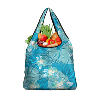 Hawaii Grocery Bag Teal Polynesian Monstera Patterns - Polynesian Pride